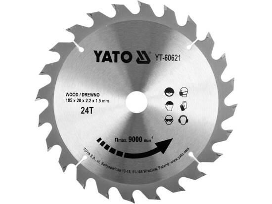 TCT BLADE FOR WOOD 185X24TX20MM