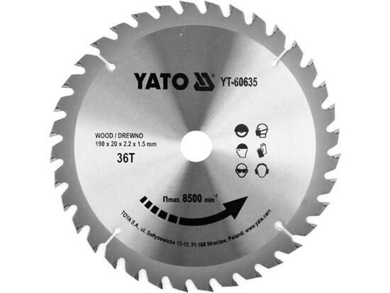 TCT BLADE FOR WOOD 190X36TX20MM