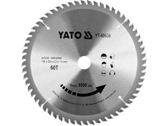 TCT BLADE FOR WOOD 190X60TX20MM