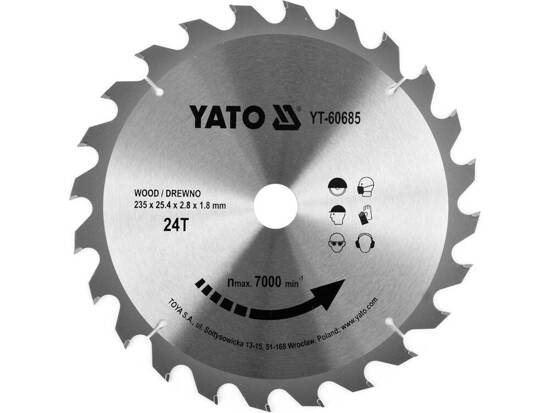 TCT BLADE FOR WOOD 235X24TX25,4MM