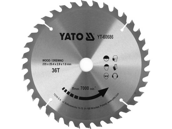 TCT BLADE FOR WOOD 235X36TX25,4MM