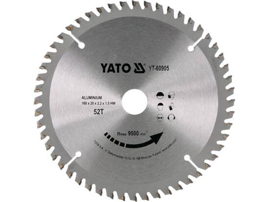 TCT CIRCULAR SAW FOR ALUMINIUM 160*20MM 52 TEETH