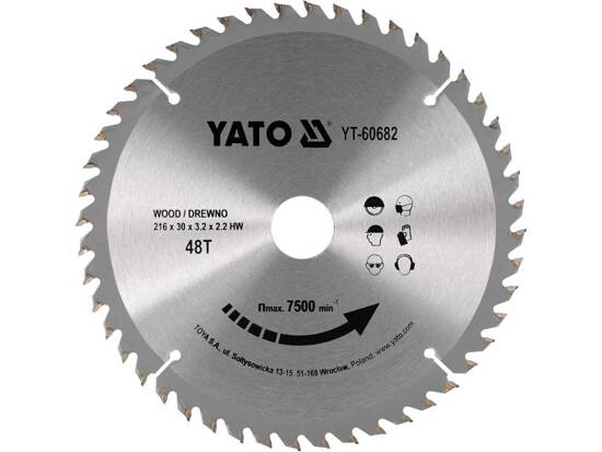 TCT CIRCULAR SAW FOR WOOD 216*30MM 48 TEETH