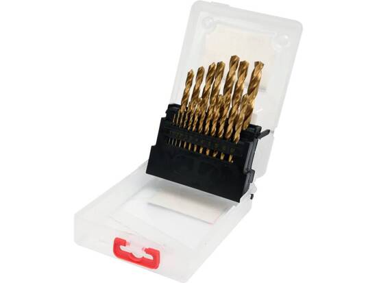 TWIST DRILL BIT SET HSS-TIN 19PCS 1-10MM