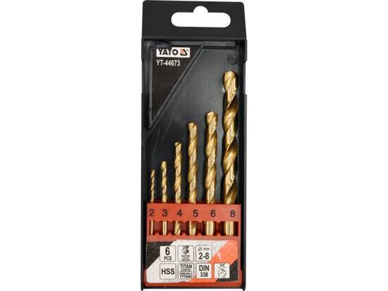 TWIST DRILL  BIT SET HSS-TIN 6PCS 2-8MM