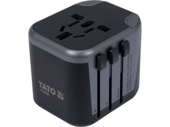 UNIVERSAL TRAVEL ADAPTER WITH 2*USB AND CHARGER 12V