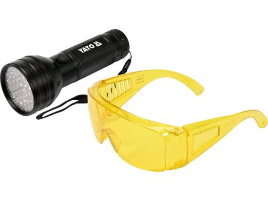 UV LED FLASHLIGHT WITH GLASSES