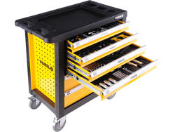 ARMOIRE DE SERVICE AVEC 177 OUTILS, 6 TIROIRS