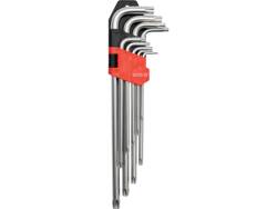 CLÉS ALLEN TORX, LONGUES T10-T50, 9 PIÈCES.