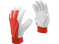 GANTS DE TRAVAIL COTON/CUIR ROUGE TAILLE. 9