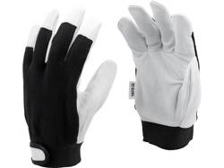 GANTS DE TRAVAIL COTON/CUIR TAILLE NOIR. 9