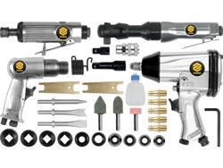 JEU D'OUTILS PNEUMATIQUES AVEC ACCESSOIRES, 33 PIÈCES