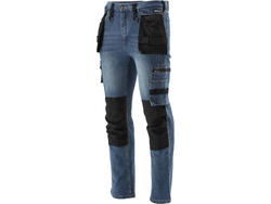 PANTALON DE TRAVAIL D'ASSEMBLAGE JEAN STRETCH TAILLE BLEU FONCÉ. L