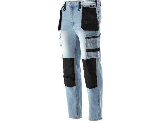 AJUSTEMENT PANTALON DE TRAVAIL JEAN STRETCH TAILLE BLEU CLAIR. L/XL