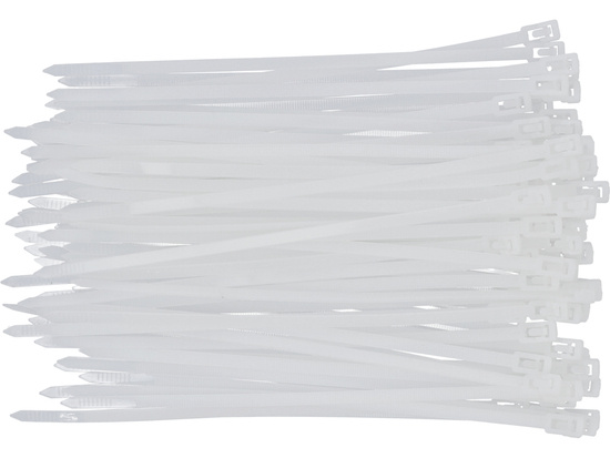 BANDES EN PLASTIQUE, 4,8X200MM, 100PCS, BLANCHES