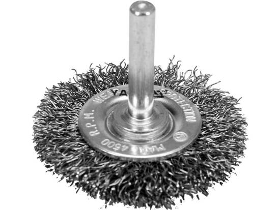 BROSSE DISQUE AVEC TIGE INOX 50MM POUR PERCEUSE