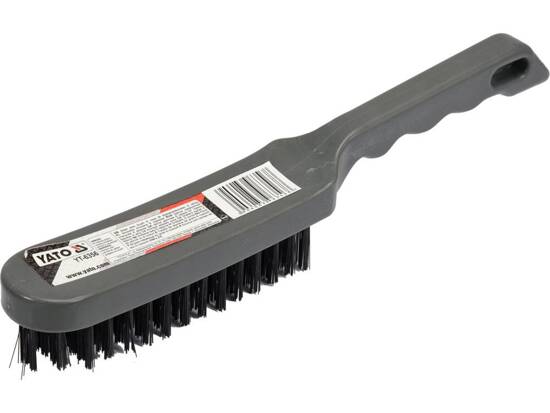 BROSSE MÉTALLIQUE, FIL D'ACIER, 6 RANGS, MANCHE EN PLASTIQUE