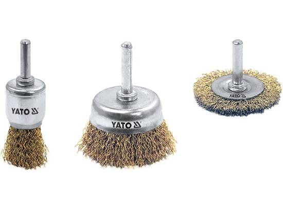 BROSSES METALLIQUES AVEC TIGE, JEU DE 3