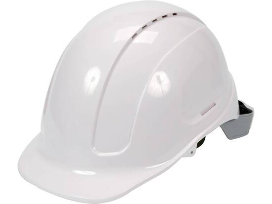 CASQUE DE PROTECTION BLANC HAUTE CONFORT AJUSTEMENT RAPIDE ABS