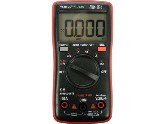 COMPTEUR NUMÉRIQUE TRUE RMS AVEC GAMME AUTOMATIQUE LCD 6000