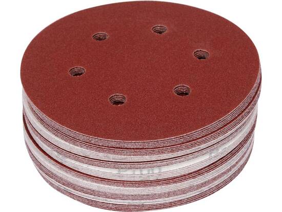 DISQUE ABRASIF VELCRO, 6 TROUS, P100 150 MM / 50 PCS.