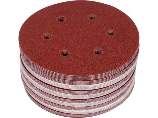 DISQUE ABRASIF VELCRO, 6 TROUS, P60 150 MM / 50 PCS.