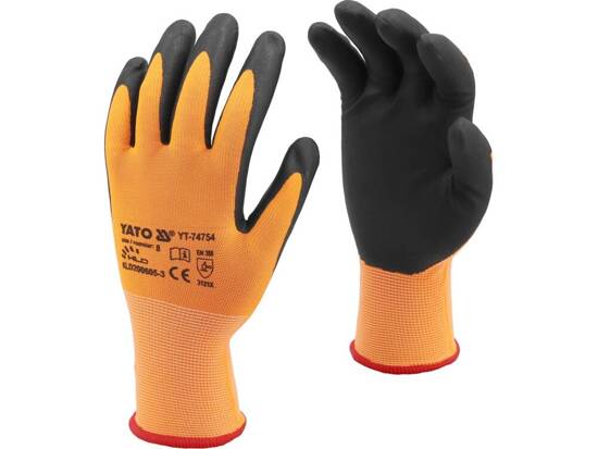 GANTS DE PROTECTION EN NYLON 15G ENDUITS NITRILE AVEC REVÊTEMENT SMARTPHONE TAILLE 10