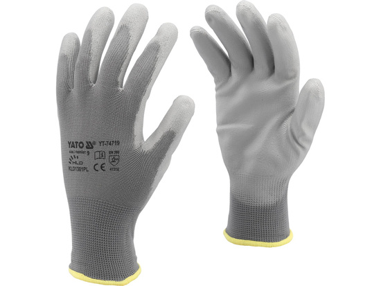 GANTS DE PROTECTION EN POLYESTER, ENDUIT PU, TAILLE 10