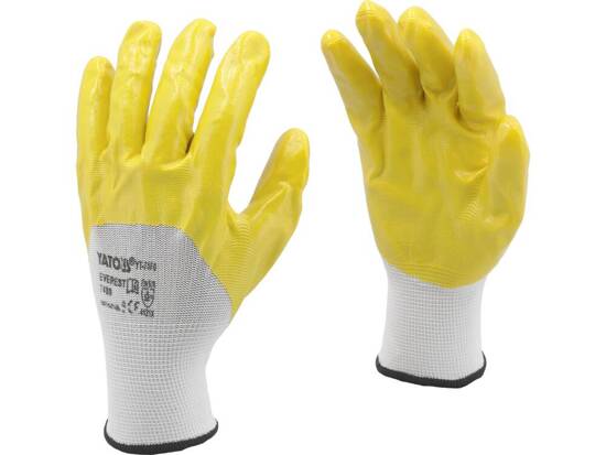 GANTS DE PROTECTION EN POLYESTER ENDUITS DE NITRILE RÉSISTANT À L'HUILE TAILLE 10