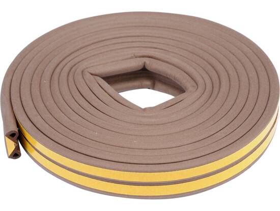 JOINT POUR FENÊTRES ET PORTES, EPDM, TYPE P, MARRON, 6M