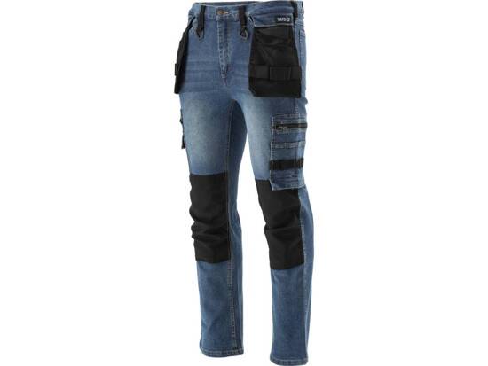 PANTALON DE TRAVAIL D'ASSEMBLAGE JEAN STRETCH TAILLE BLEU FONCÉ. M