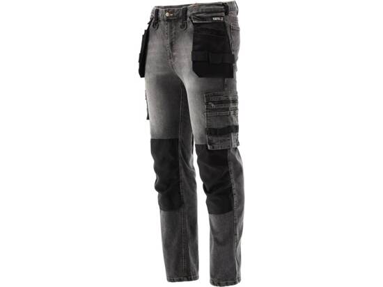 PANTALON DE TRAVAIL D'ASSEMBLAGE JEAN STRETCH TAILLE GRIS ACIER. L