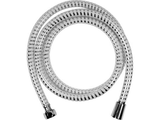 TUYAU DE DOUCHE 1,5M PVC LISSE CHROME-BLANC ANTITORSION