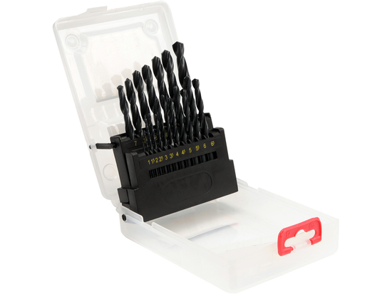 BROCAS PARA METAL HSS, 1-10 MM, JUEGO DE 19 UNIDADES.