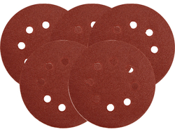DISQUES ABRASIFS AVEC VELCRO ET TROUS 125 MM P180 / 5 PCS.