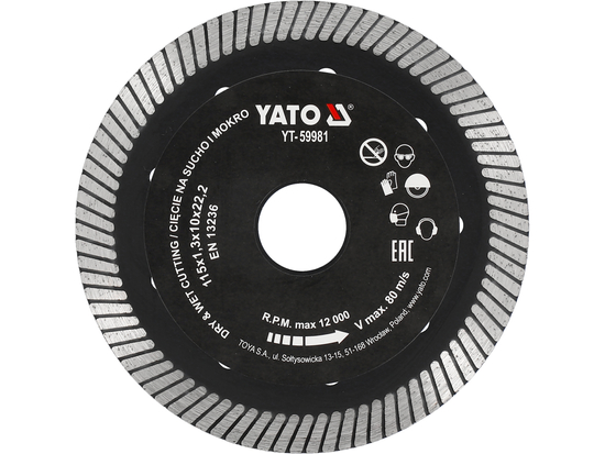 DIAMOND BLADE TURBO FOR HARD COMPOSITE TILES 115MM