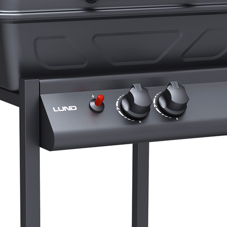 BAVEN GĀZES GRILS, 2 DEGLI 5.5KW, MELNS