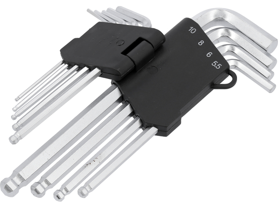 LLAVES HEXAGONALES /HEX/ 2-10 MM, CR-V, JUEGO DE 9 UDS.