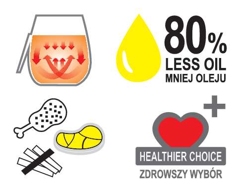 FRYTKOWNICA BEZTŁUSZCZOWA 1000W 2,6L CZARNA