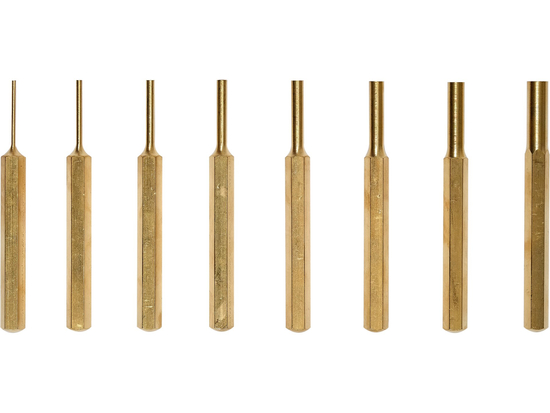 BRASS PUNCH DRIVE PIN SET 8PCS