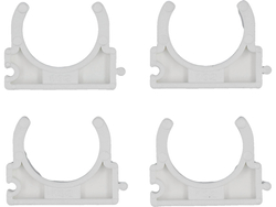 SOPORTES, MONTAJE, CLIPS DE INSTALADOR, ABIERTOS PARA TUBOS DE 32MM, 4 UNIDADES.