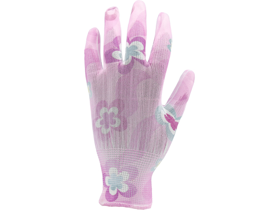 GUANTES DE JARDINERÍA, FLORES - ROSA CLARO 10''