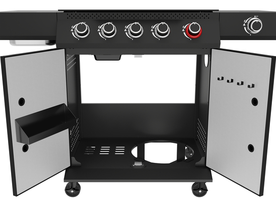 YATO 5+1 19KW CHURRASCARIA A GÁS PRETA