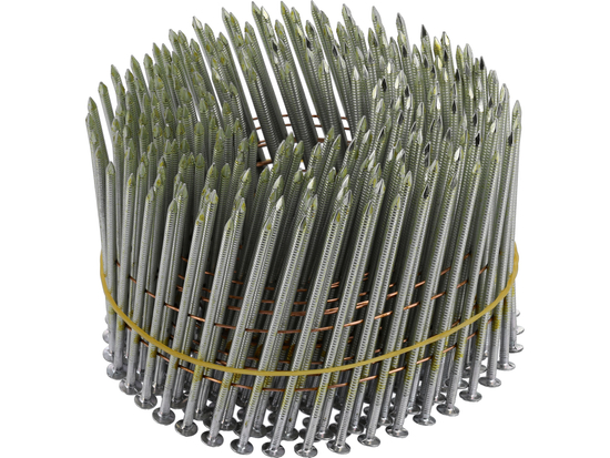 PREGOS EM BOBINA PARA PREGADORES, ANEL, GALVANIZADOS, COLOCADOS 75X2,5MM 3600UN.