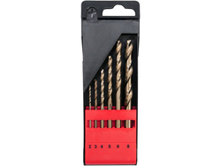 JUEGO DE BROCAS PARA METAL CO-HSS 6 PIEZAS 2-8MM
