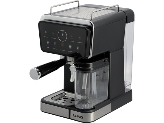 PRESSURE COFFEE MAKER WITH MILK FROTHER 1350W