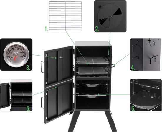 AFFUMICATOIO IN ACCIAIO 53X51X100CM