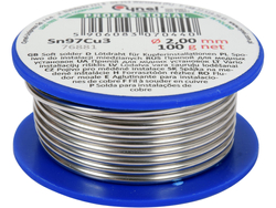AGLUTINANTE, ALAMBRE DE SOLDADURA PARA INSTALACIONES DE COBRE EN BOBINA DE 2,0 MM, 100 G, SN97CU3.