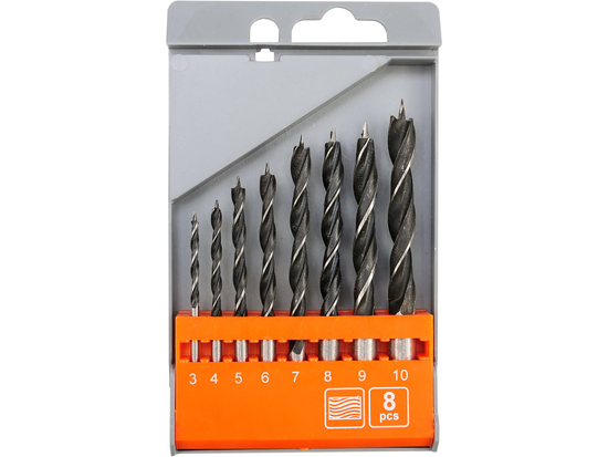 BROCAS PARA MADEIRA 3-10 MM, 8 UNIDADES.