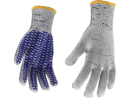 GUANTI IN COTONE E POLIESTERE CON RETE IN PVC, INCROCIATI